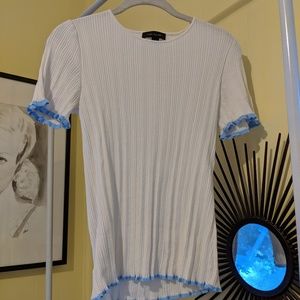 Ann Taylor ribbed Cream Top- Small